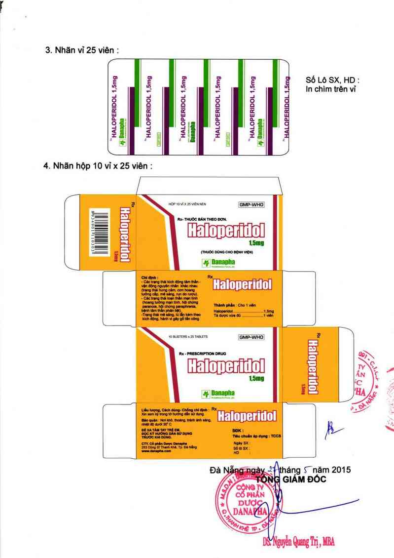 thông tin, cách dùng, giá thuốc Haloperidol 1,5 mg - ảnh 1