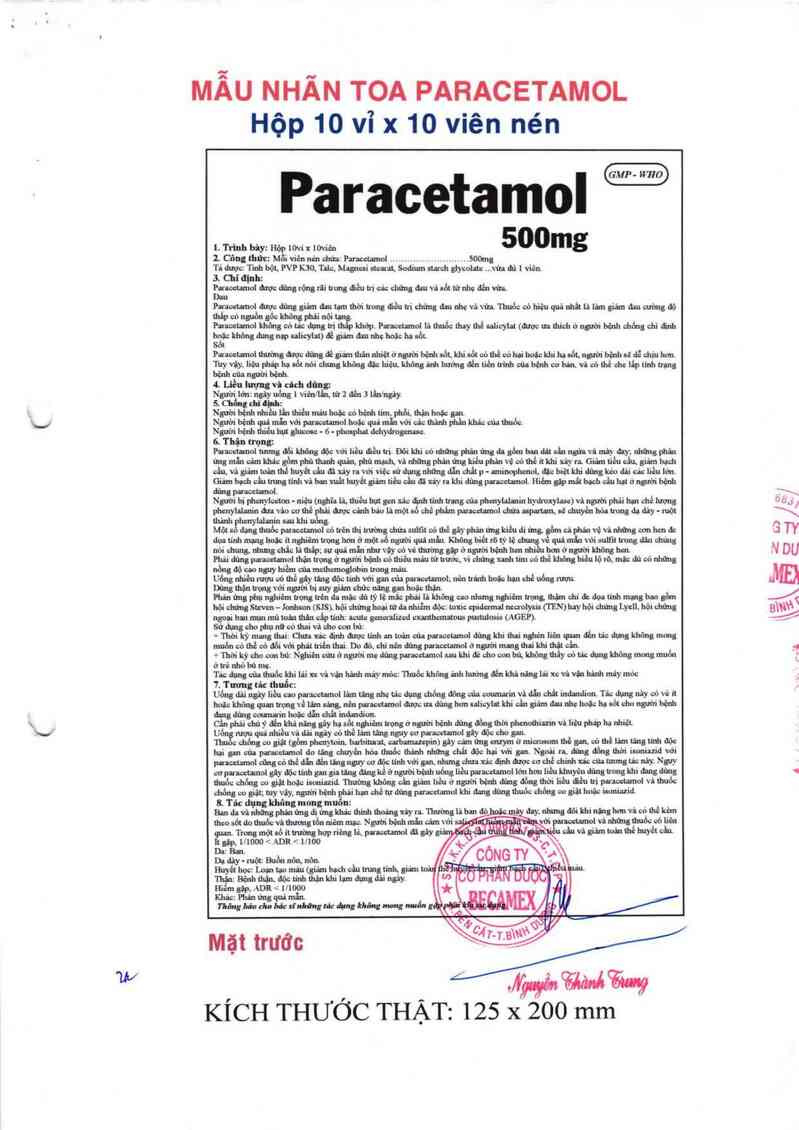 thông tin, cách dùng, giá thuốc Paracetamol 500 mg - ảnh 3