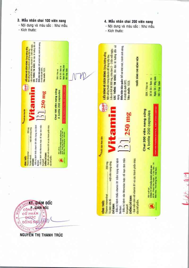 thông tin, cách dùng, giá thuốc Vitamin B1 250 mg - ảnh 1