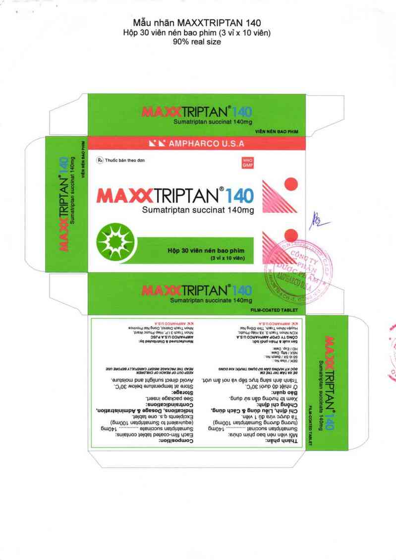 thông tin, cách dùng, giá thuốc Maxxtriptan 140 - ảnh 1