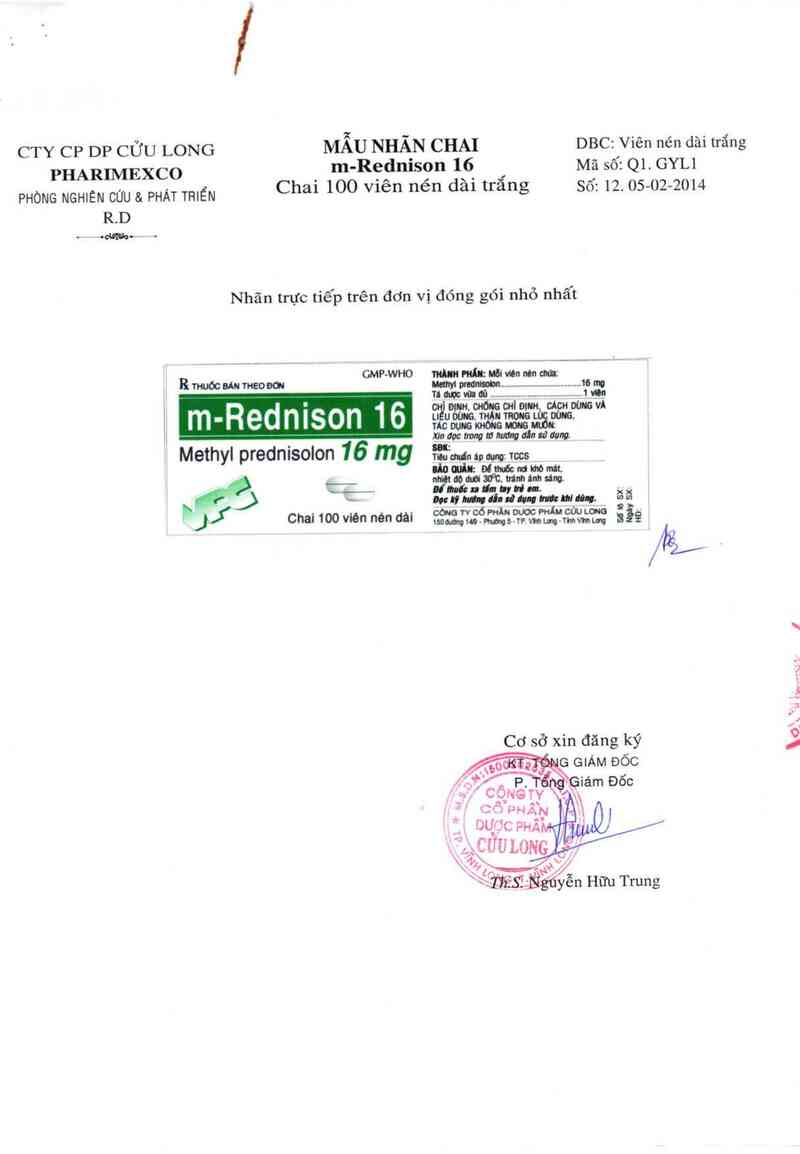 thông tin, cách dùng, giá thuốc m-Rednison 16 - ảnh 4