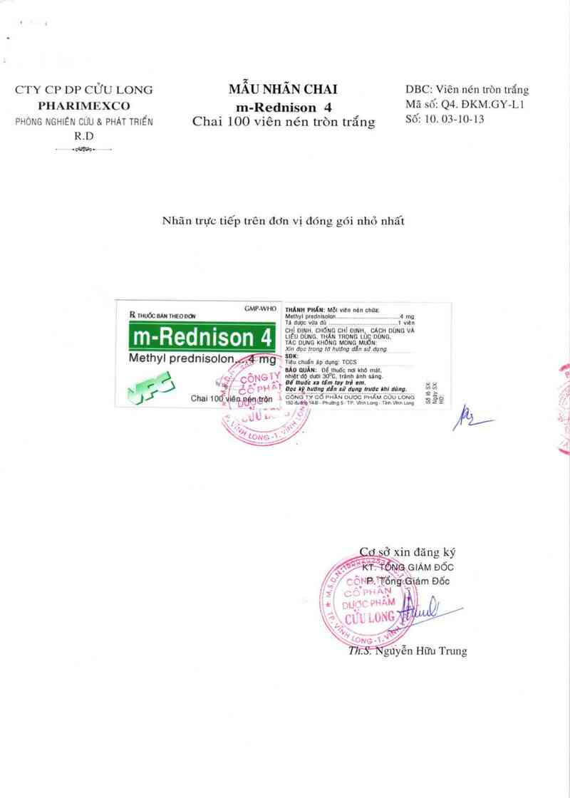 thông tin, cách dùng, giá thuốc m-Rednison 4 - ảnh 1