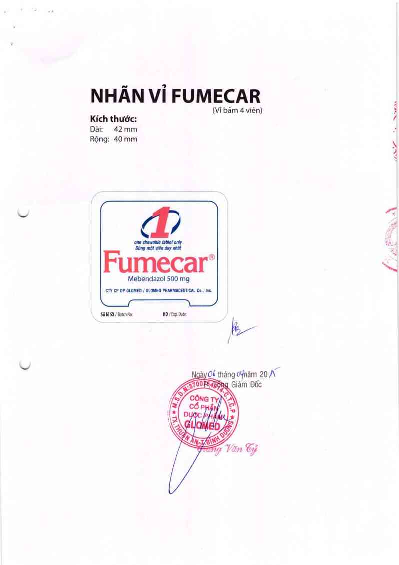 thông tin, cách dùng, giá thuốc Fumecar - ảnh 1