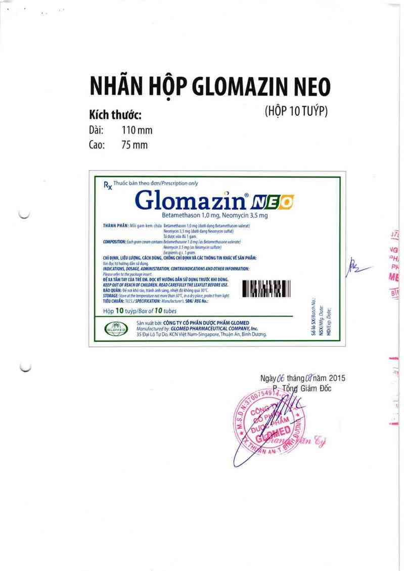 thông tin, cách dùng, giá thuốc Glomazin Neo - ảnh 2