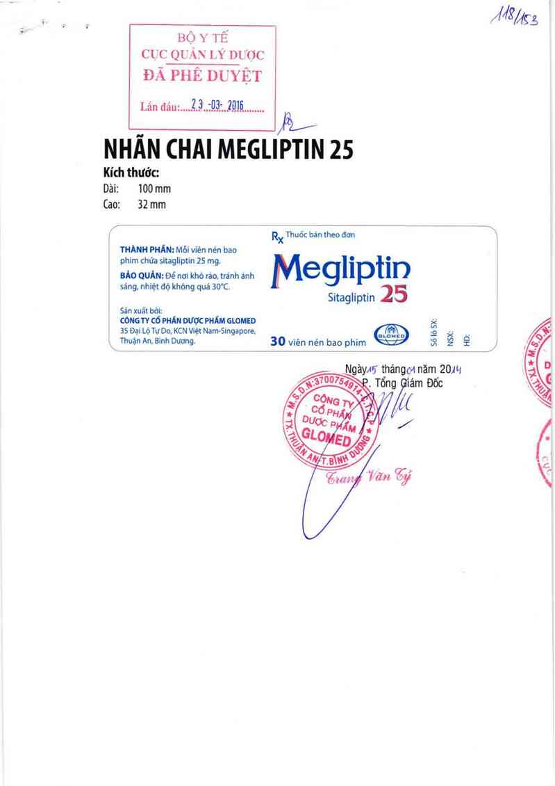 thông tin, cách dùng, giá thuốc Megliptin 25 - ảnh 0