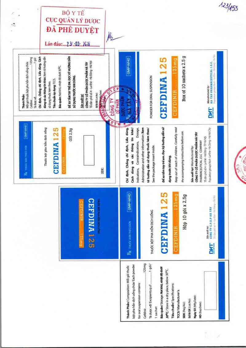 thông tin, cách dùng, giá thuốc Cefdina 125 - ảnh 0