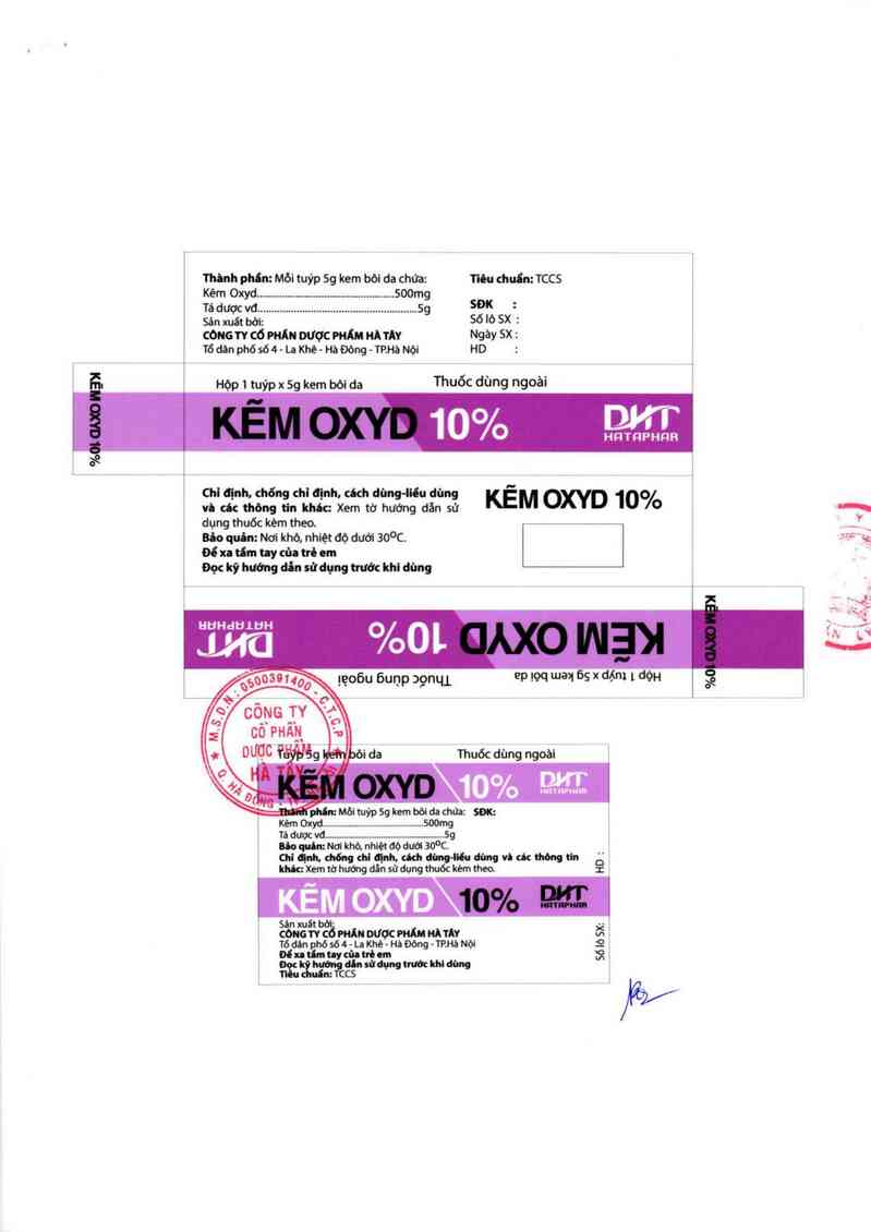 thông tin, cách dùng, giá thuốc Kẽm Oxyd 10% - ảnh 1