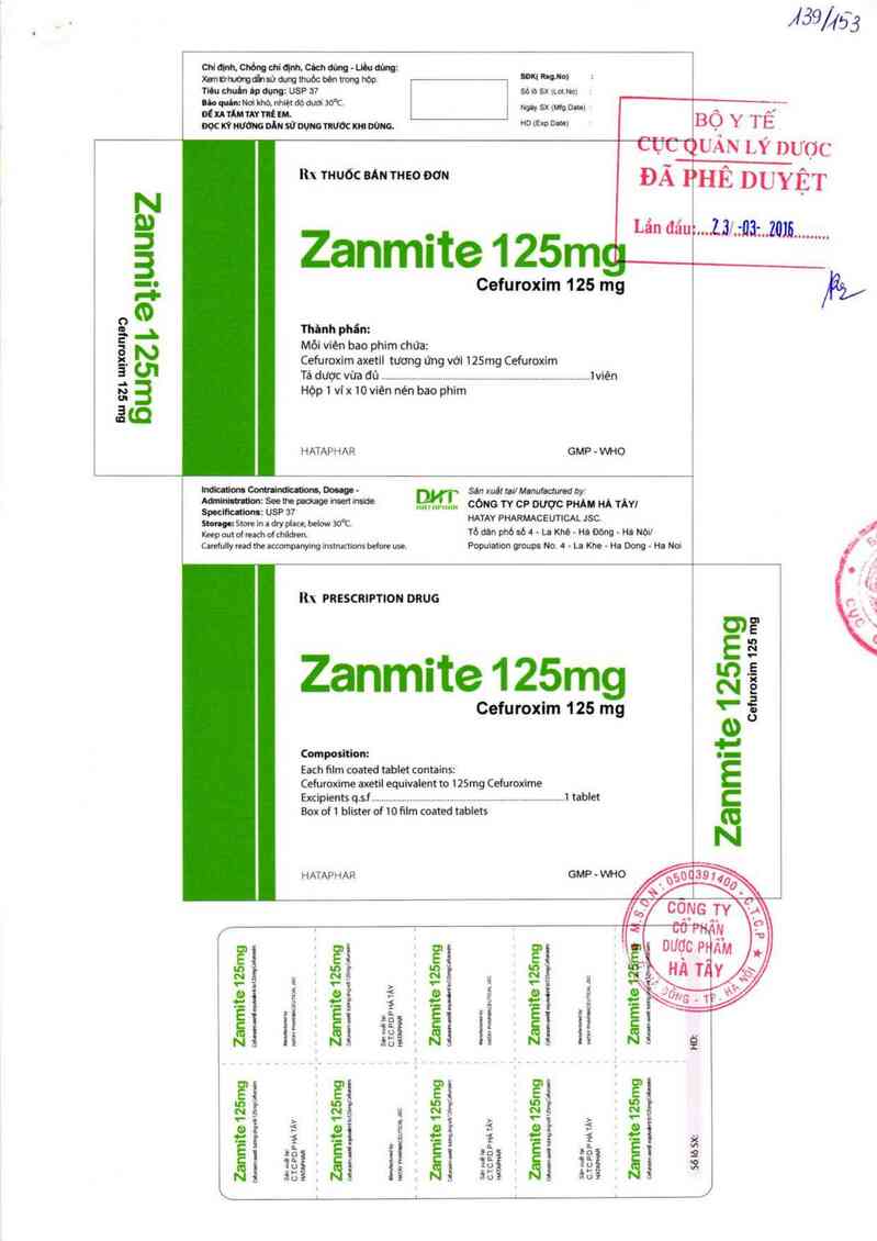 thông tin, cách dùng, giá thuốc Zanmite 125 mg - ảnh 0