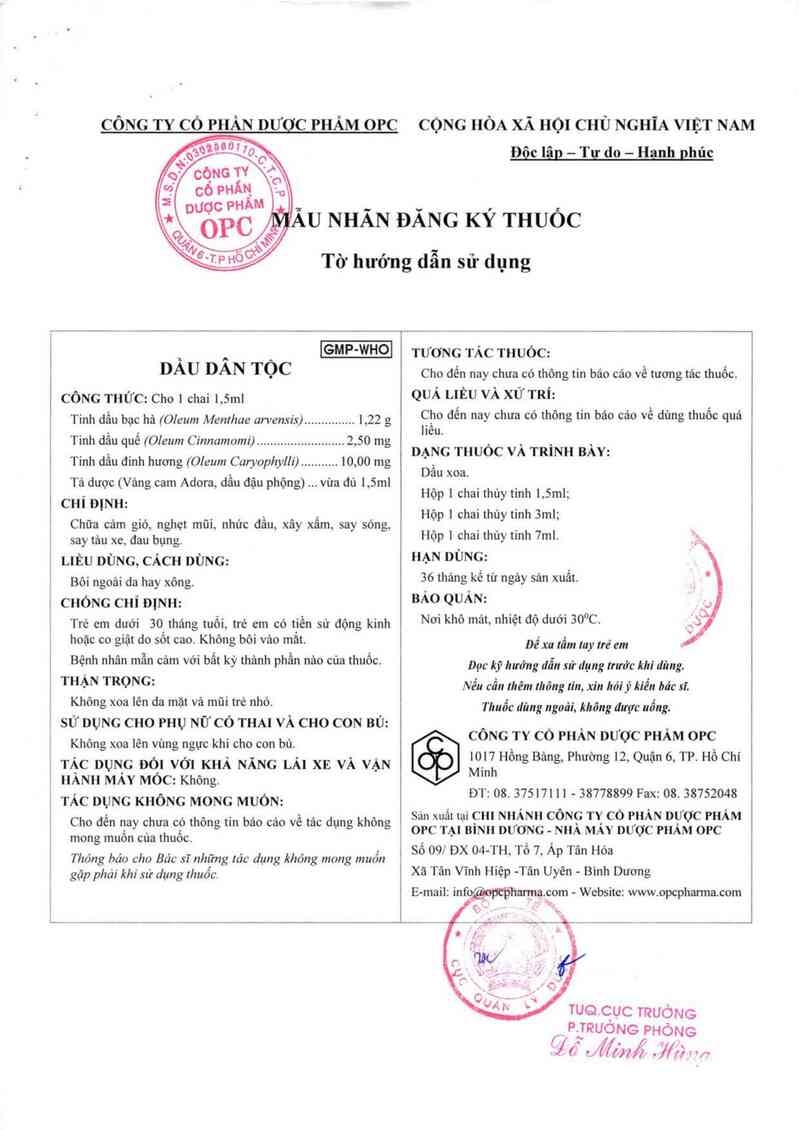 thông tin, cách dùng, giá thuốc Dầu Dân tộc - ảnh 3