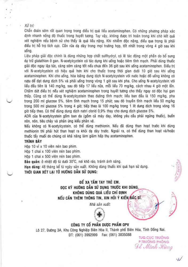thông tin, cách dùng, giá thuốc Acetaphen 500 - ảnh 6