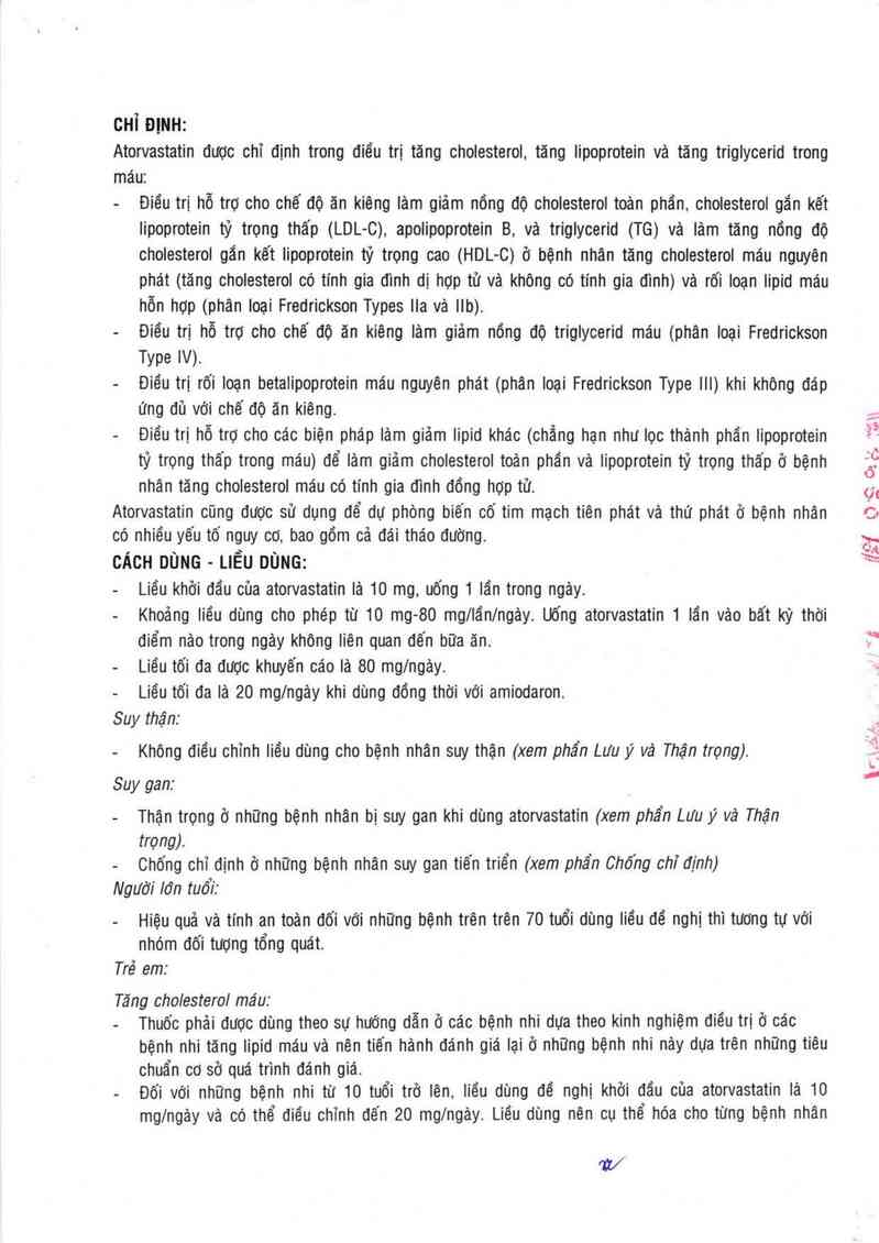 thông tin, cách dùng, giá thuốc Atovast 10 - ảnh 4