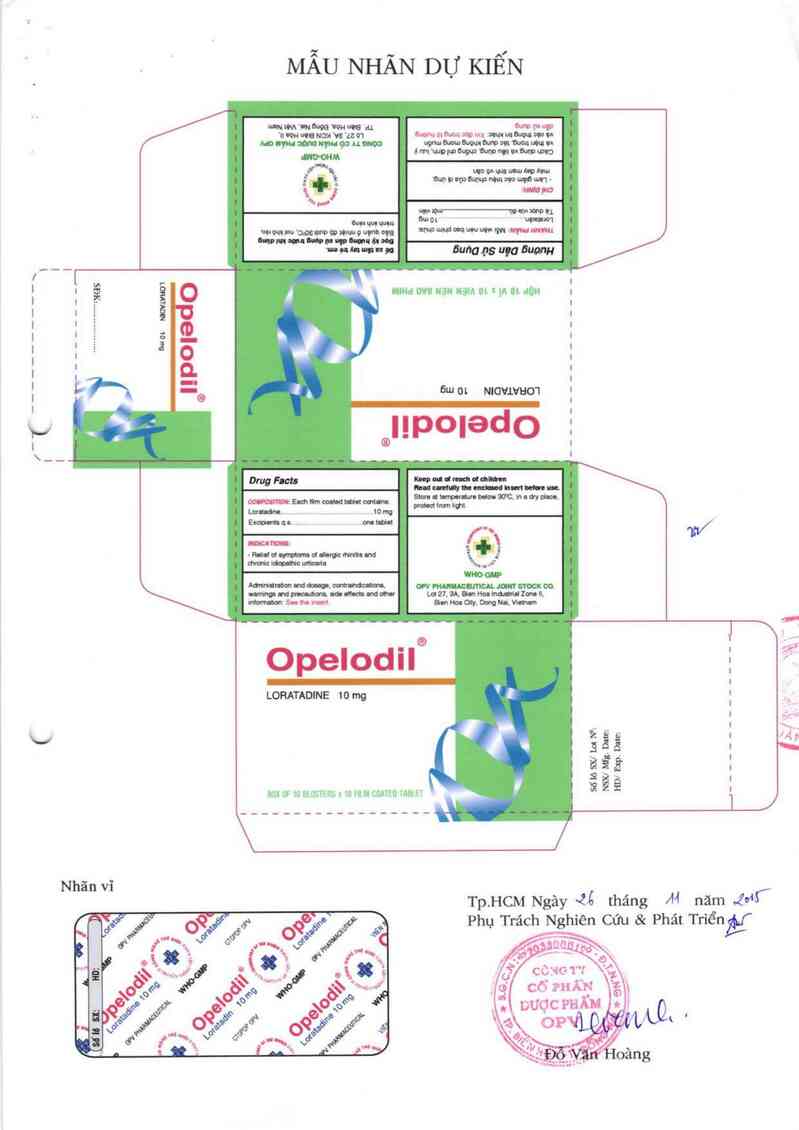 thông tin, cách dùng, giá thuốc Opelodil - ảnh 1