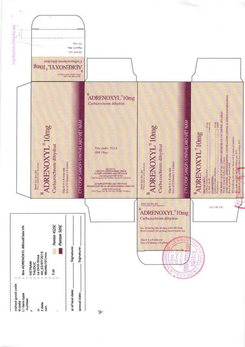 thông tin, cách dùng, giá thuốc Adrenoxyl 10mg - ảnh 1