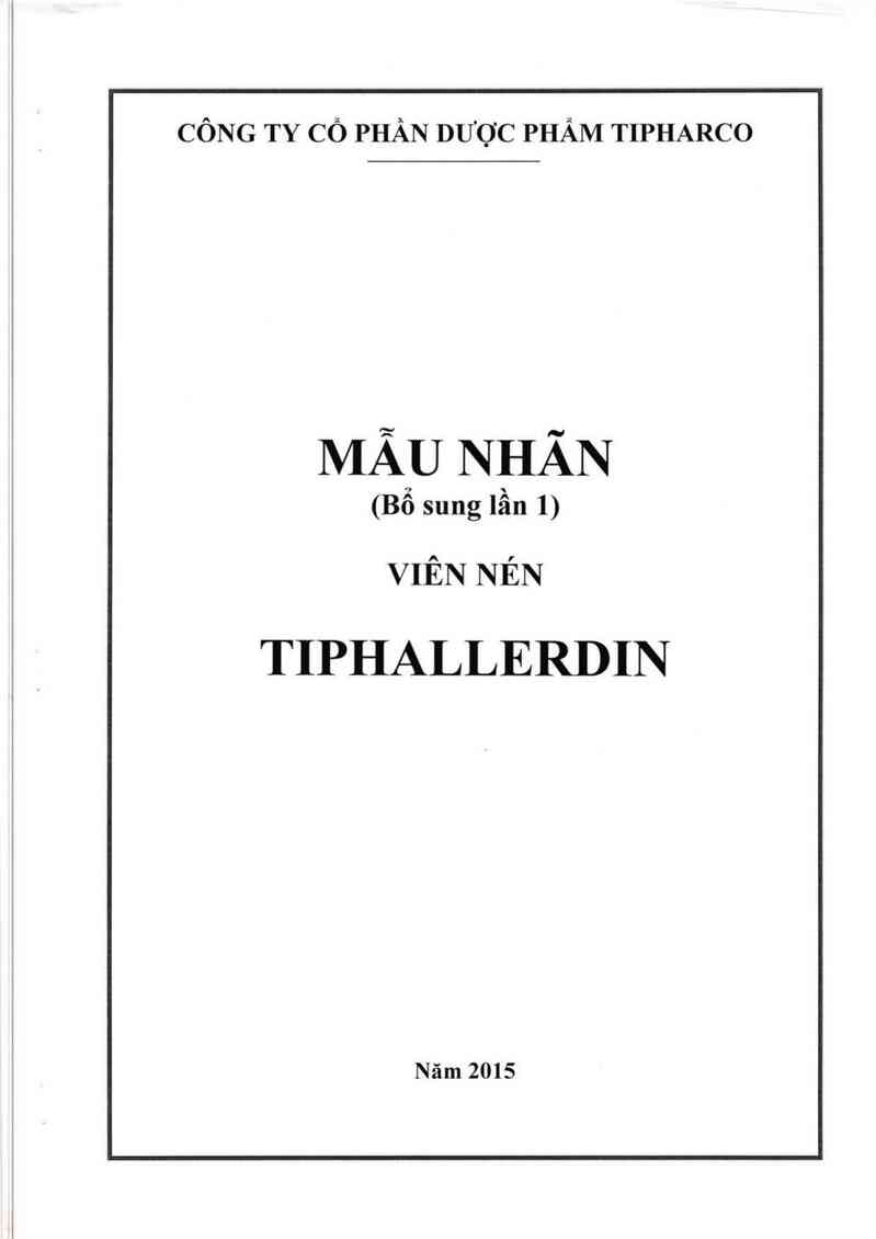 thông tin, cách dùng, giá thuốc Tiphallerdin - ảnh 0