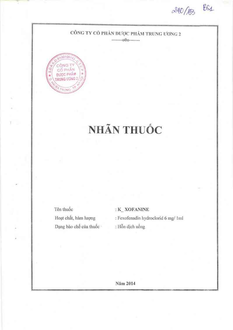 thông tin, cách dùng, giá thuốc K_Xofanine - ảnh 0