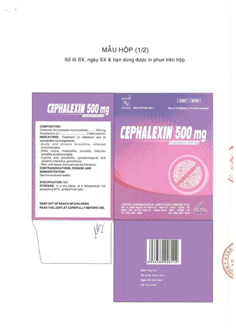 thông tin, cách dùng, giá thuốc Cephalexin 500 mg - ảnh 1