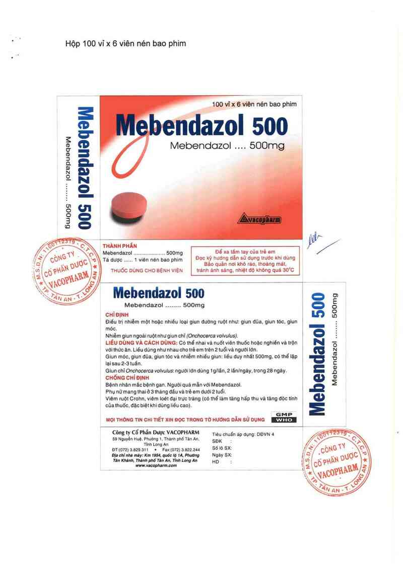 thông tin, cách dùng, giá thuốc Mebendazol 500 - ảnh 9