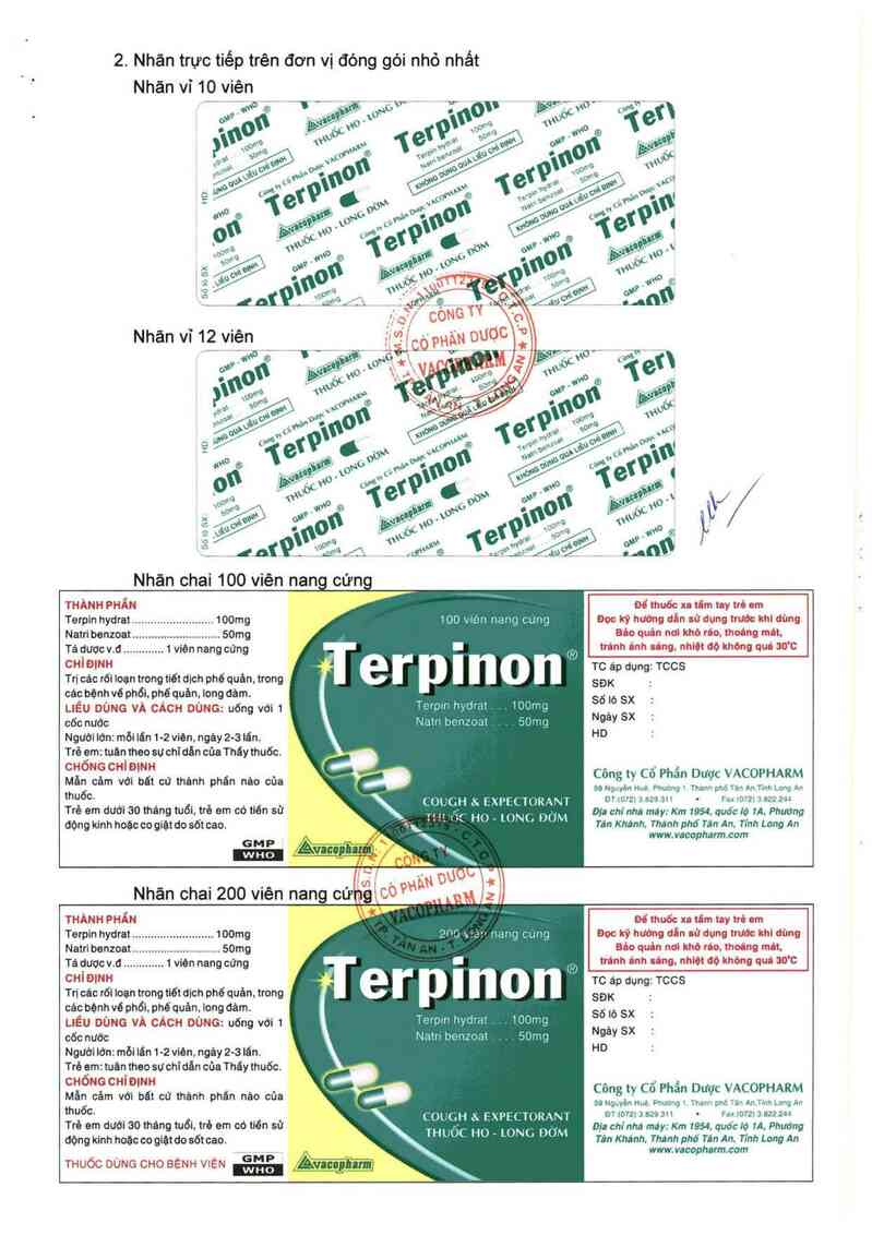 thông tin, cách dùng, giá thuốc Terpinon - ảnh 8