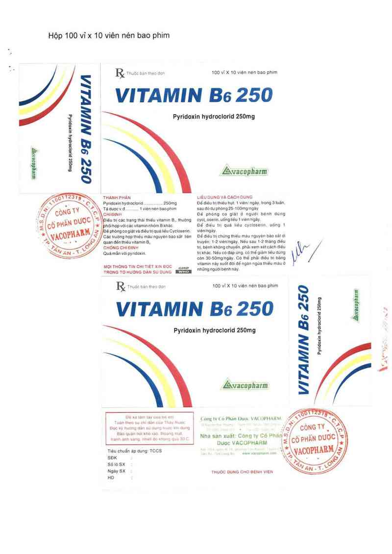 thông tin, cách dùng, giá thuốc Vitamin B6 250 - ảnh 3