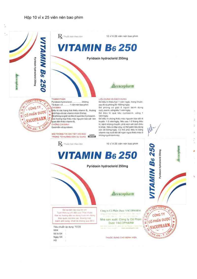 thông tin, cách dùng, giá thuốc Vitamin B6 250 - ảnh 5