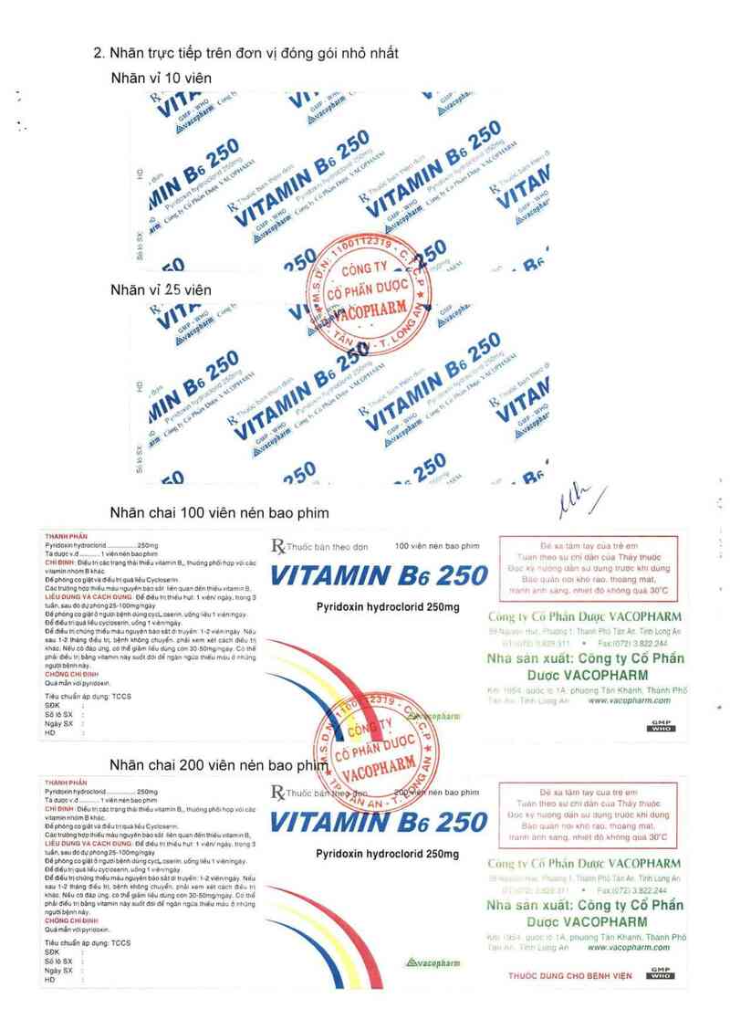 thông tin, cách dùng, giá thuốc Vitamin B6 250 - ảnh 8