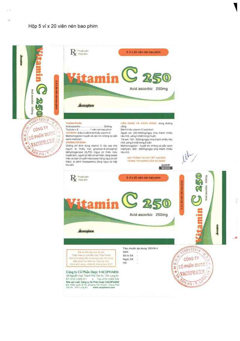 thông tin, cách dùng, giá thuốc Vitamin C 250 - ảnh 4