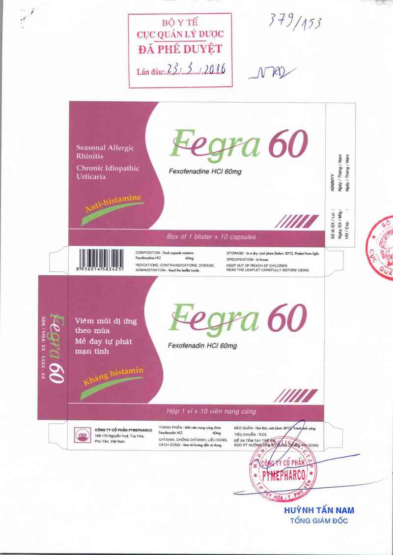 thông tin, cách dùng, giá thuốc Fegra 60 mg - ảnh 0