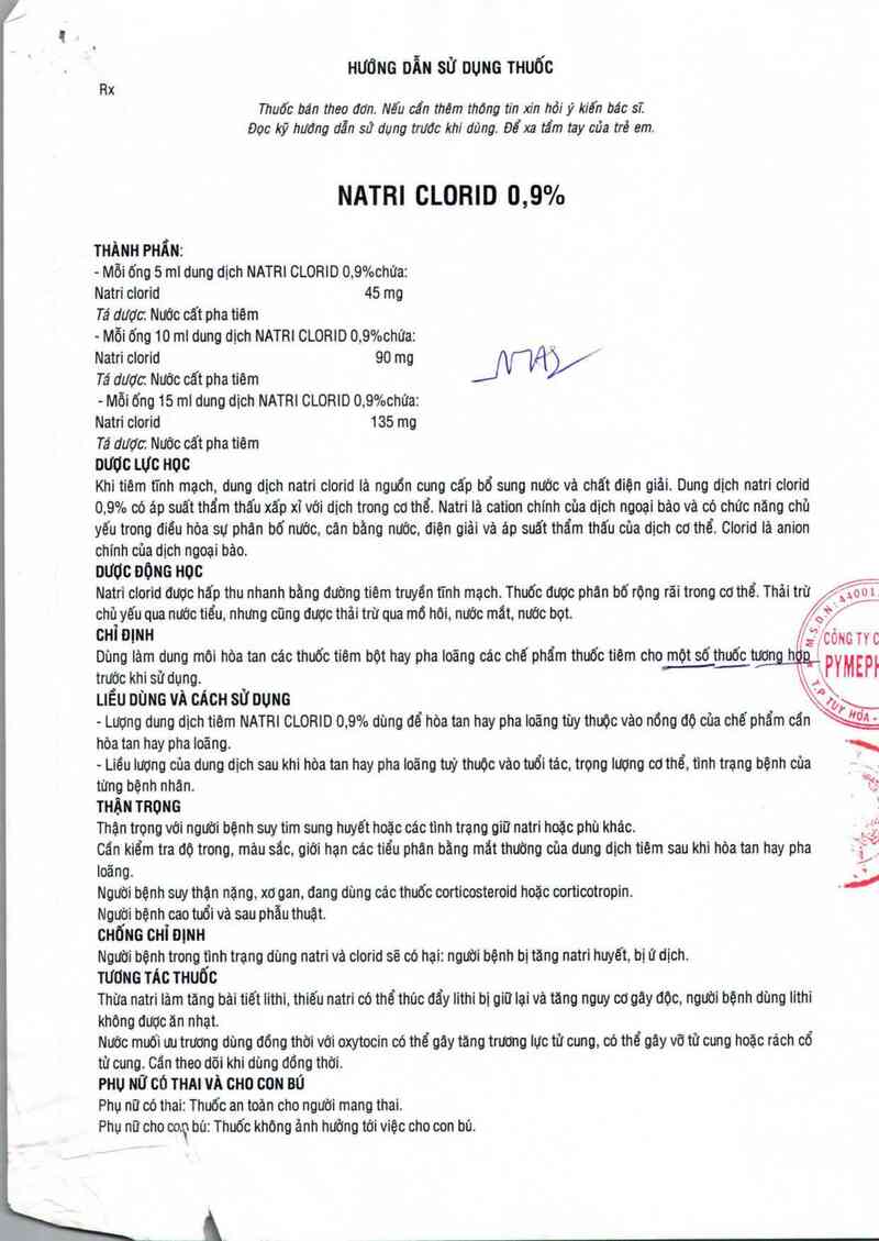 thông tin, cách dùng, giá thuốc Natri Clorid 0,9% - ảnh 2