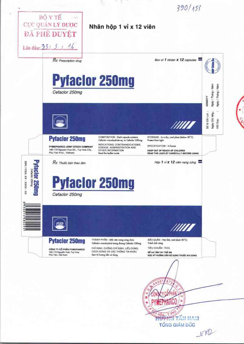 thông tin, cách dùng, giá thuốc Pyfaclor 250mg - ảnh 0