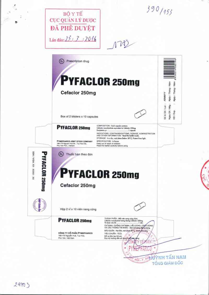 thông tin, cách dùng, giá thuốc Pyfaclor 250mg - ảnh 0