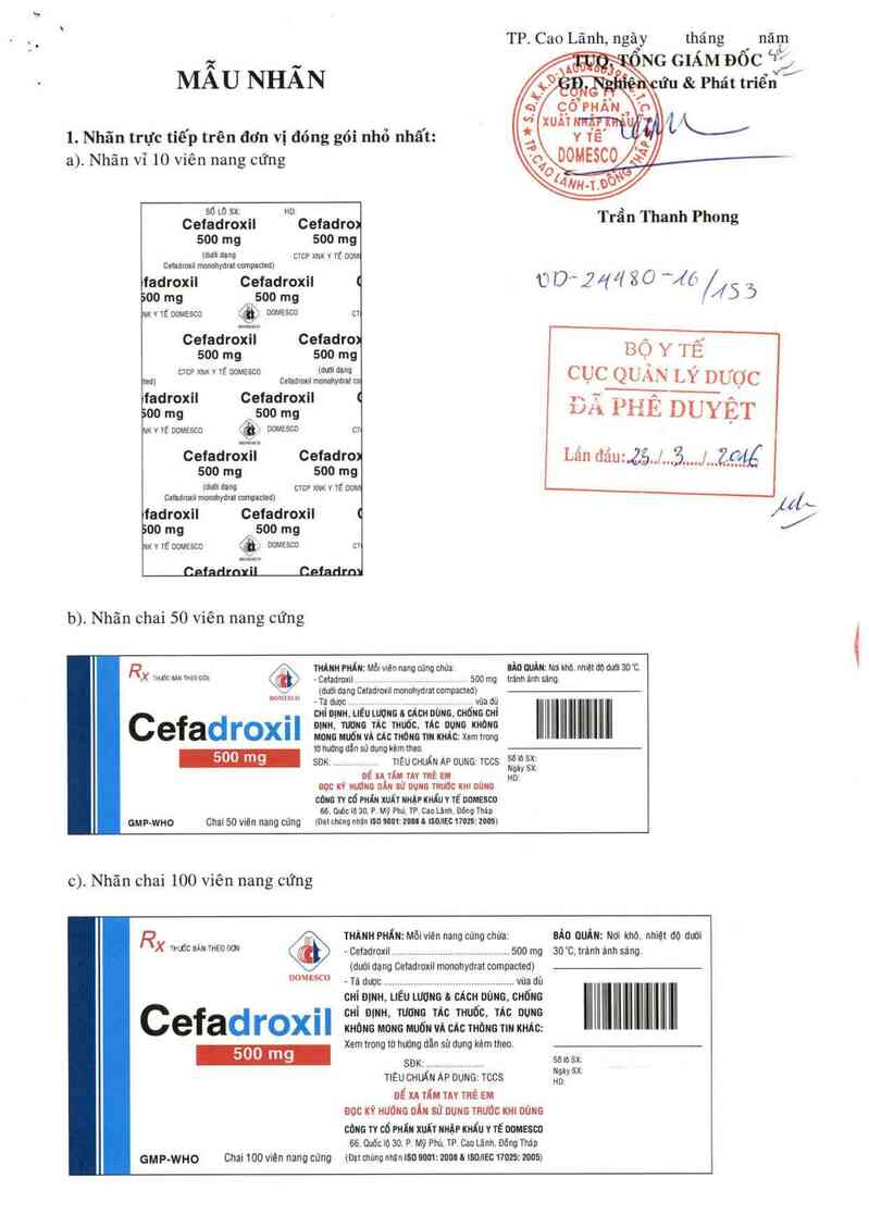 thông tin, cách dùng, giá thuốc Cefadroxil 500 mg - ảnh 0