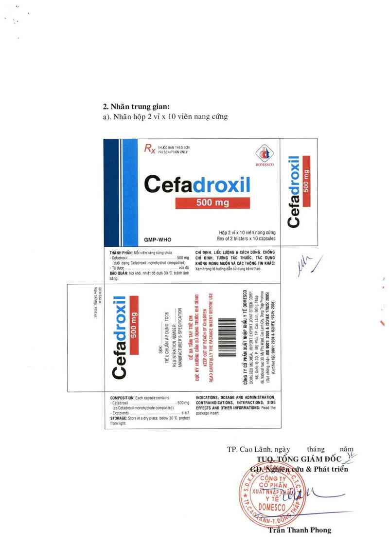 thông tin, cách dùng, giá thuốc Cefadroxil 500 mg - ảnh 1