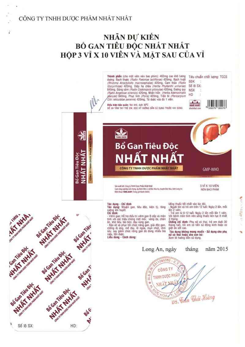 thông tin, cách dùng, giá thuốc Bổ gan tiêu độc nhất nhất - ảnh 1