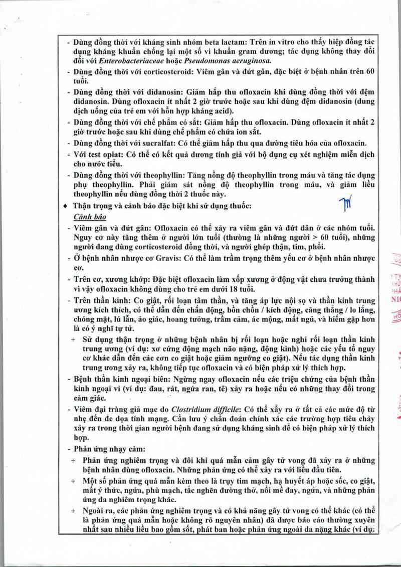 thông tin, cách dùng, giá thuốc Ofloxacin 400 - ảnh 4