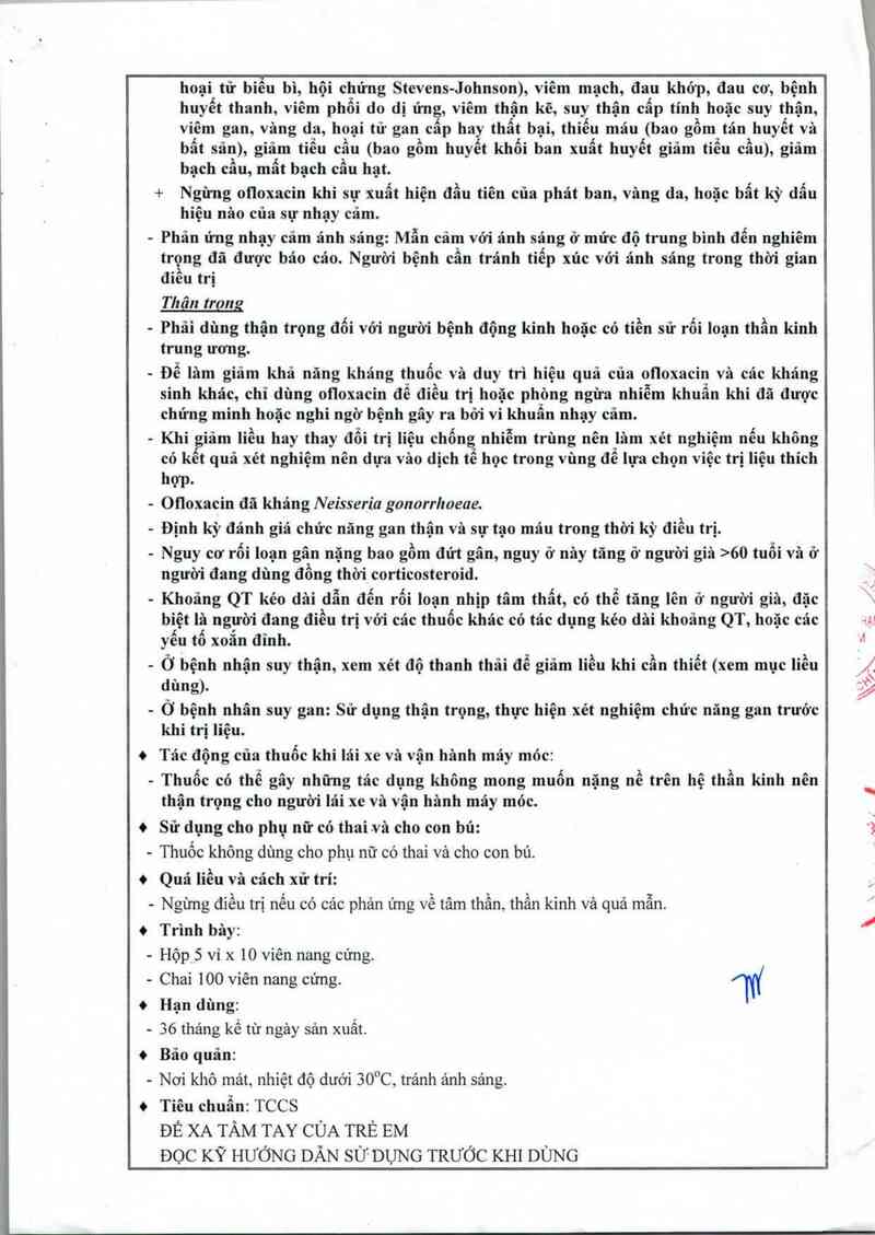 thông tin, cách dùng, giá thuốc Ofloxacin 400 - ảnh 5