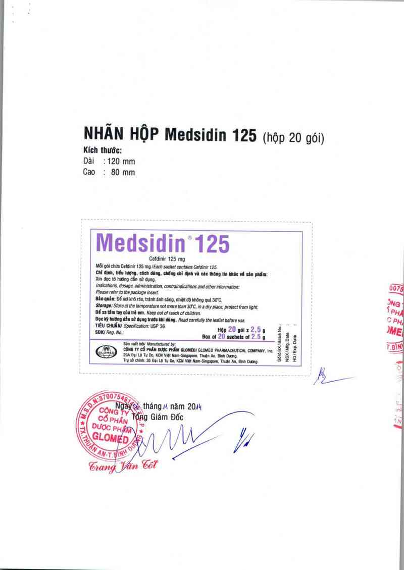 thông tin, cách dùng, giá thuốc Medsidin 125 - ảnh 2