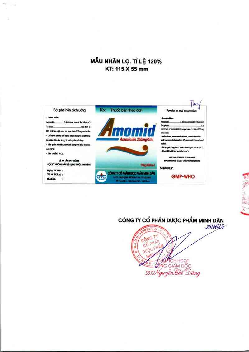 thông tin, cách dùng, giá thuốc Amomid 250 mg/5 ml - ảnh 1