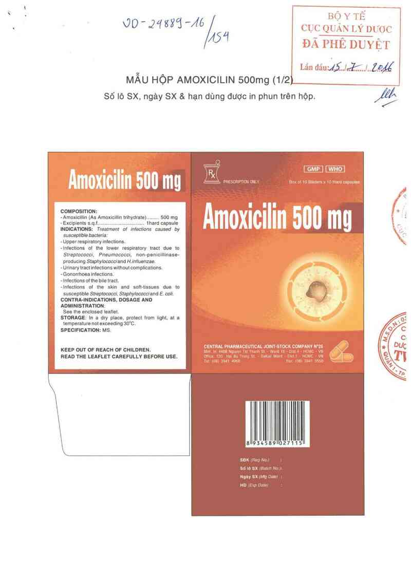 thông tin, cách dùng, giá thuốc Amoxicilin 500 mg - ảnh 0