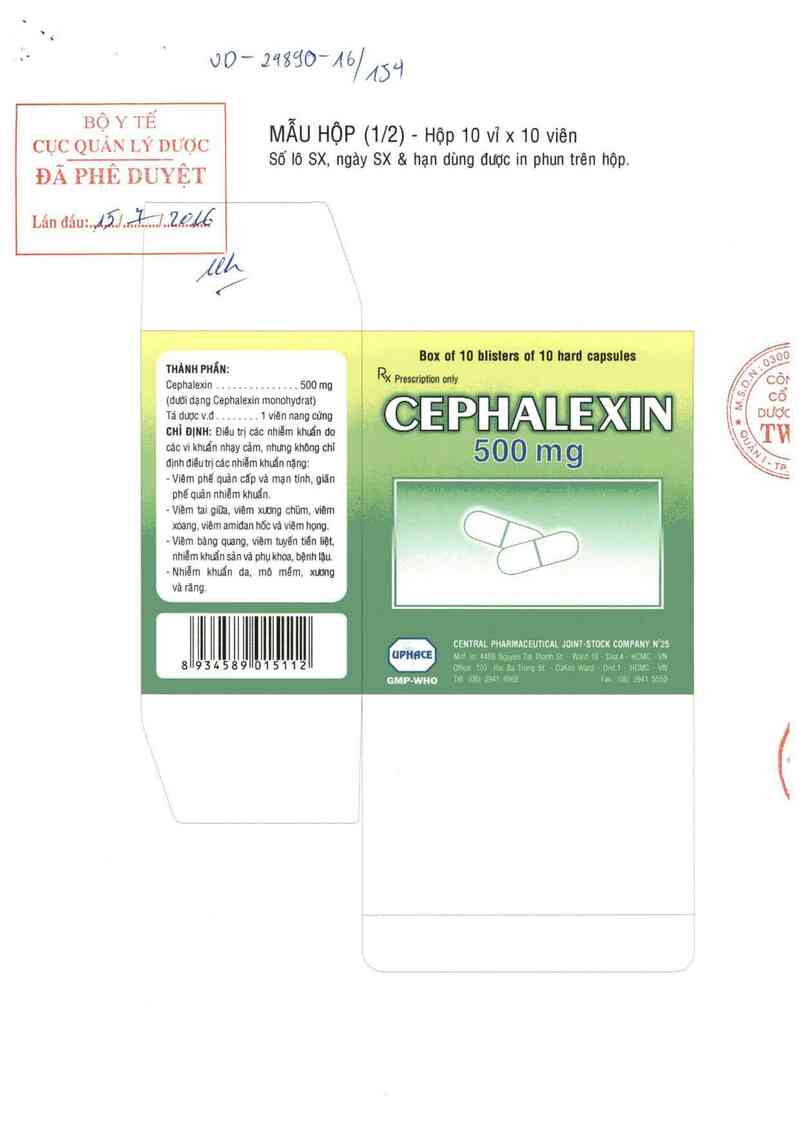 thông tin, cách dùng, giá thuốc Cephalexin 500 mg - ảnh 0