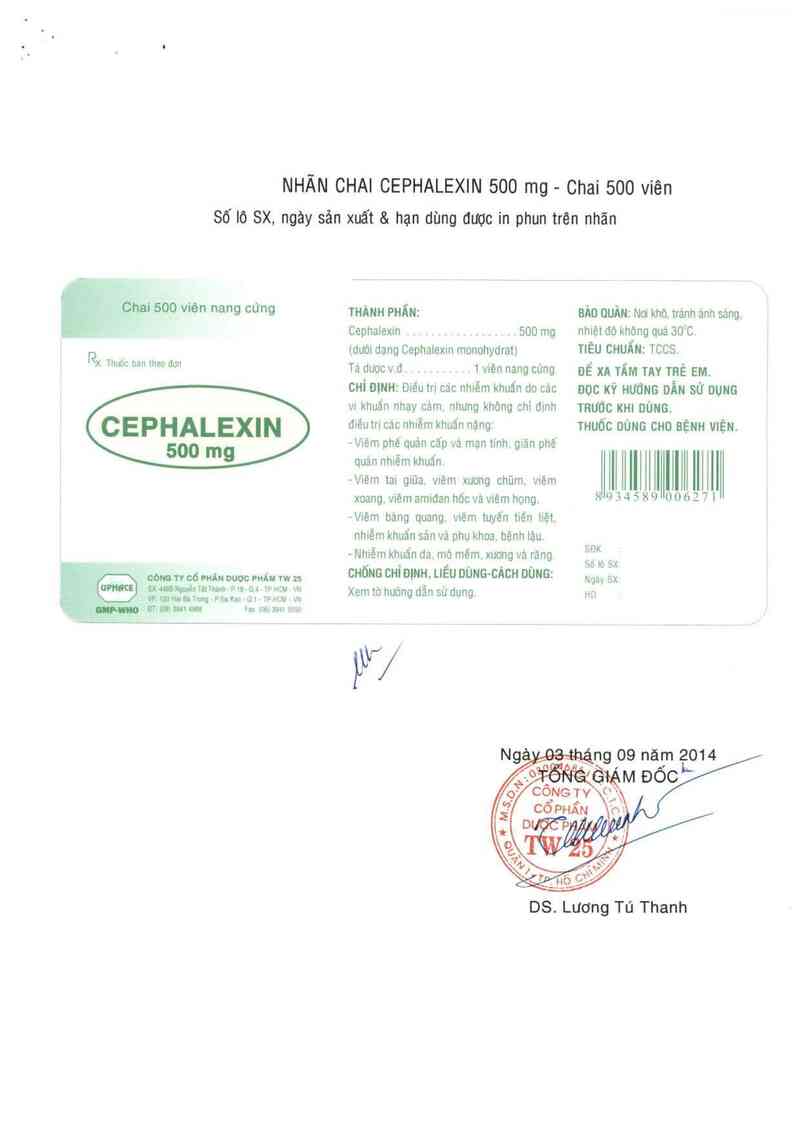 thông tin, cách dùng, giá thuốc Cephalexin 500 mg - ảnh 4