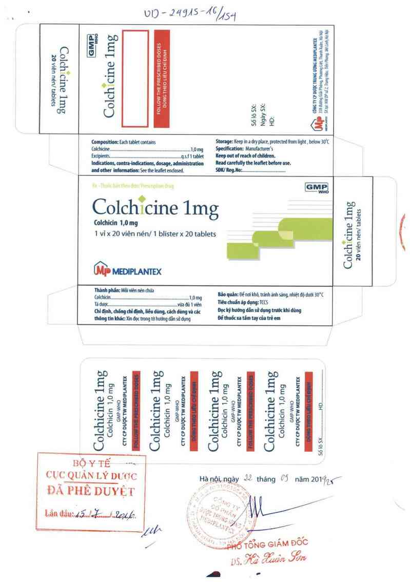 thông tin, cách dùng, giá thuốc Colchicine 1 mg - ảnh 0