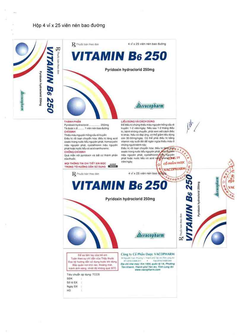 thông tin, cách dùng, giá thuốc Vitamin B6 250 - ảnh 4