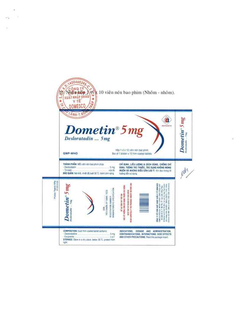 thông tin, cách dùng, giá thuốc Dometin 5 mg - ảnh 1