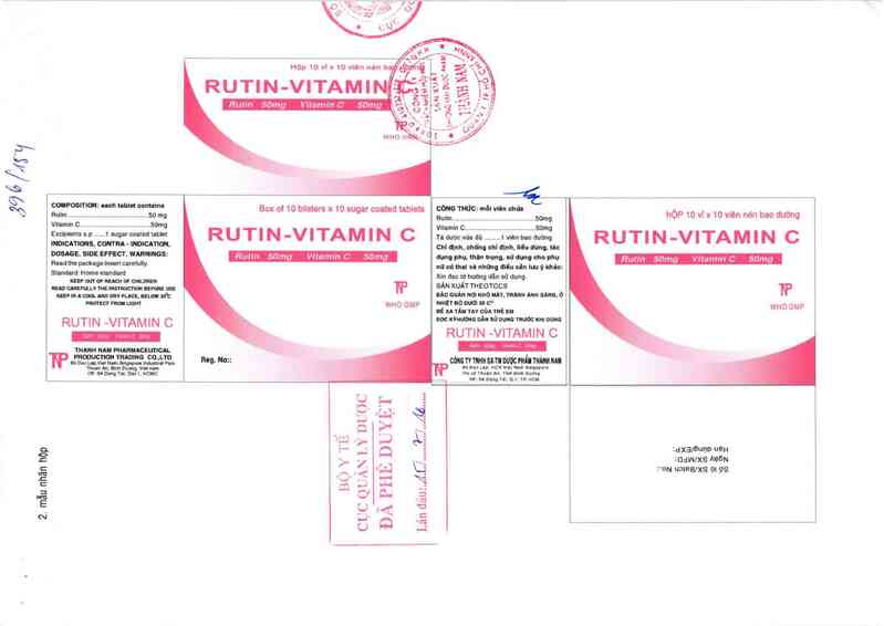 thông tin, cách dùng, giá thuốc Rutin-Vitamin C - ảnh 0