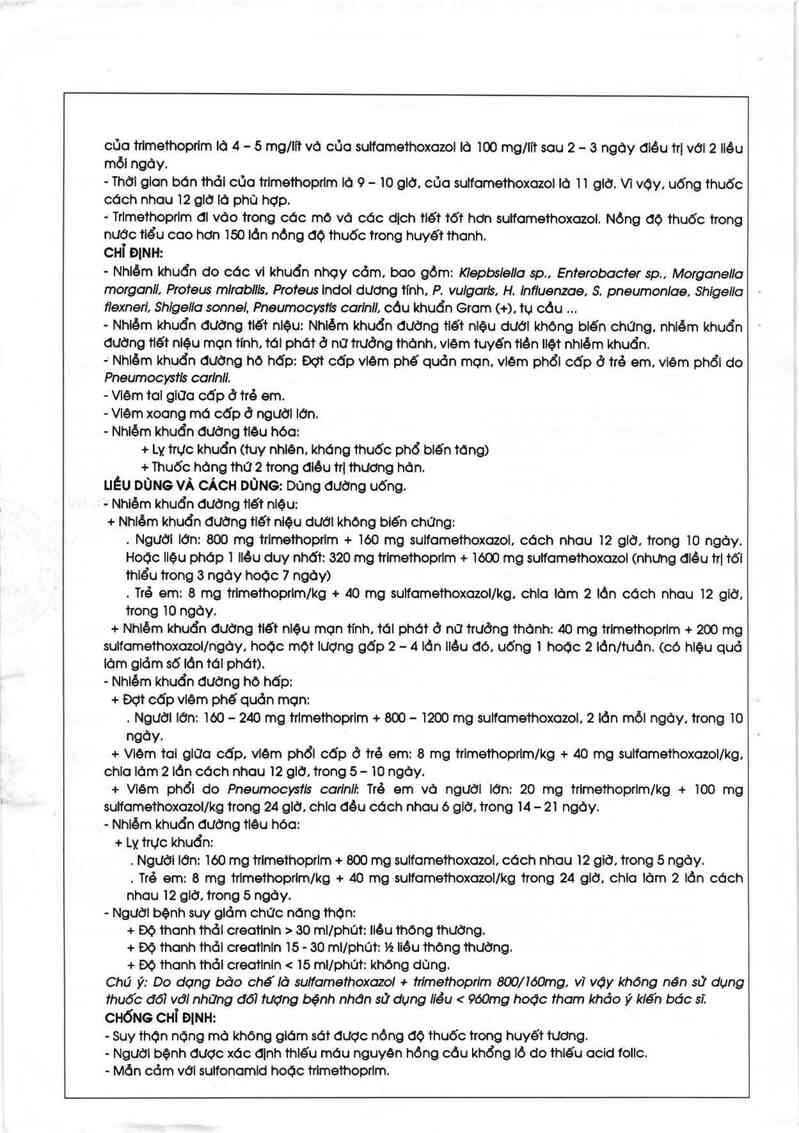 thông tin, cách dùng, giá thuốc Sulfareptol 960 - ảnh 2