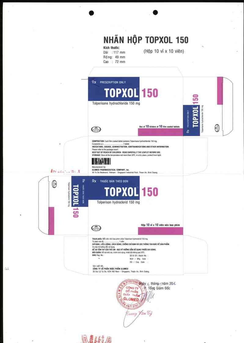 thông tin, cách dùng, giá thuốc Topxol 150 - ảnh 1