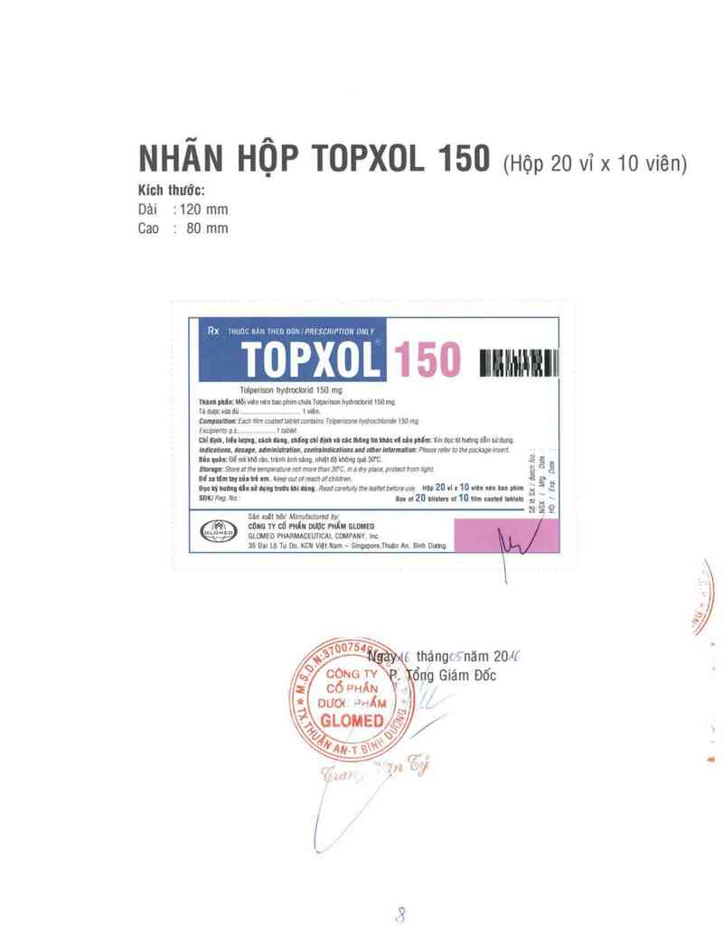 thông tin, cách dùng, giá thuốc Topxol 150 - ảnh 2