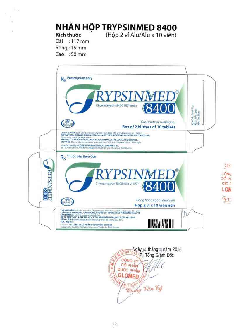 thông tin, cách dùng, giá thuốc Trypsinmed 8400 - ảnh 1