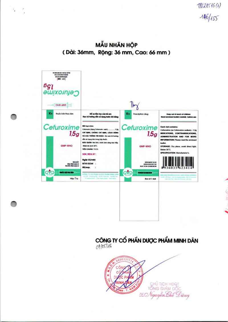 thông tin, cách dùng, giá thuốc Cefuroxime 1,5g - ảnh 1