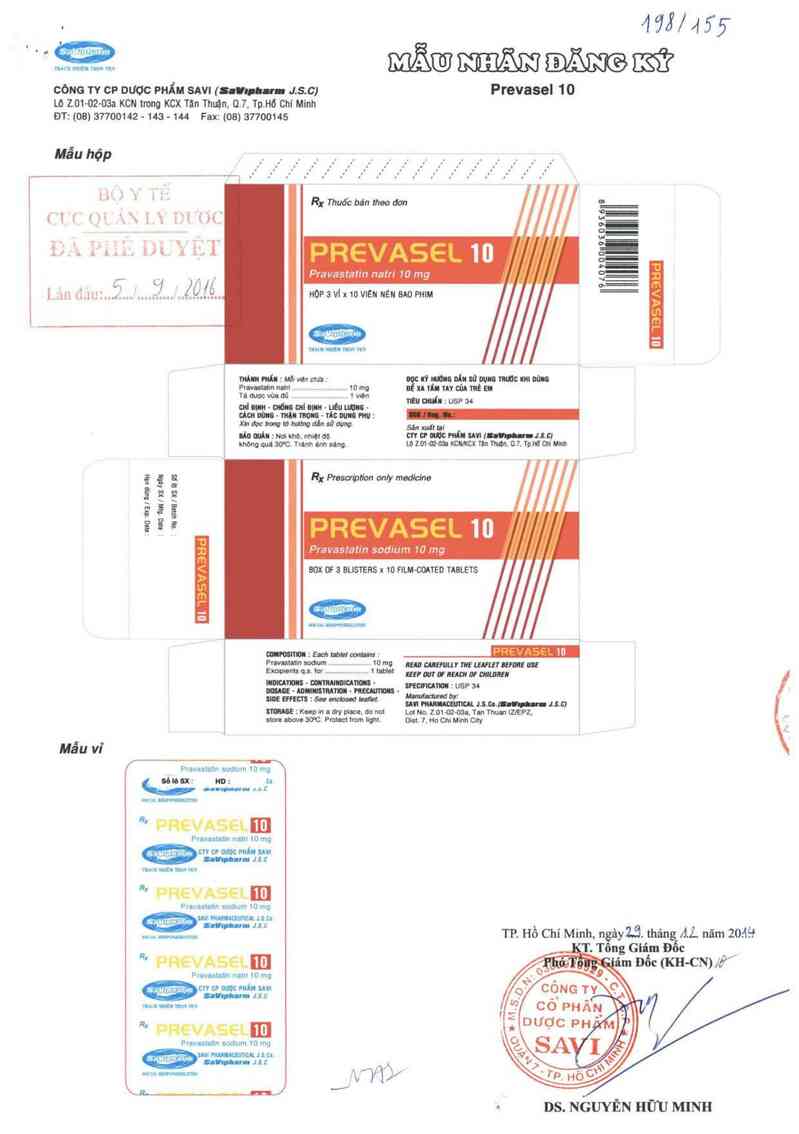 thông tin, cách dùng, giá thuốc Prevasel 10 - ảnh 0